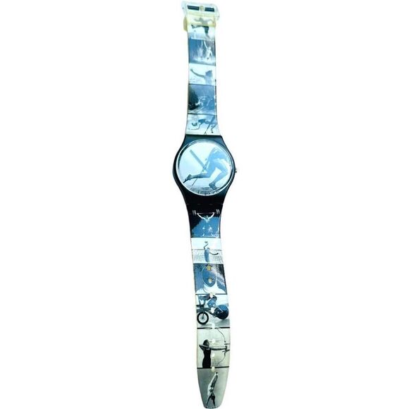SWATCH Watch Autographed By 1996 Olympic Games Designer Annie Leibovitz GB178 Su - Picture 10 of 10